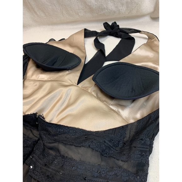 BCBG Halter Chiffon sequin Formal Cocktail Maxi dress 4 - Picture 7 of 11